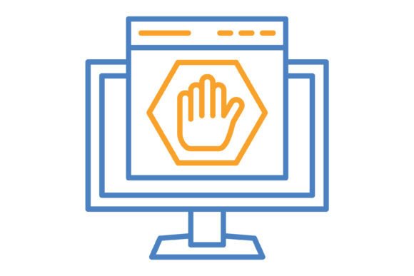 Ad Blocker Blue Orange Line Icon: A Design Asset for Modern Projects