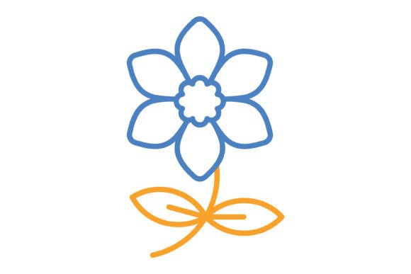 Discover the Daffodil Blue Orange Line Icon for Modern Design
