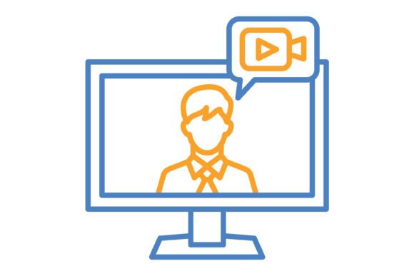 Live Stream Blue Orange Line Icon: Your Versatile Asset for Digital Storytelling