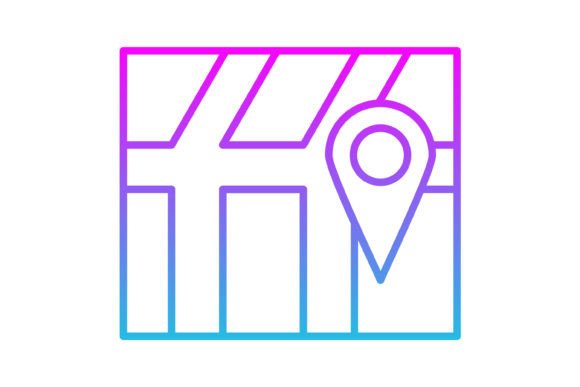 Location Line Gradient Icon: A Versatile Visual for Modern Projects