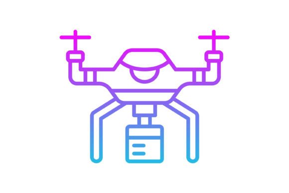 Modernizing Visuals with Drone Delivery Line Gradient Icons