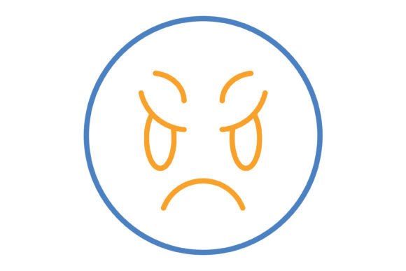 Scowl Emoji Blue Orange Line Icon: Strategic Use for Clearer Communication