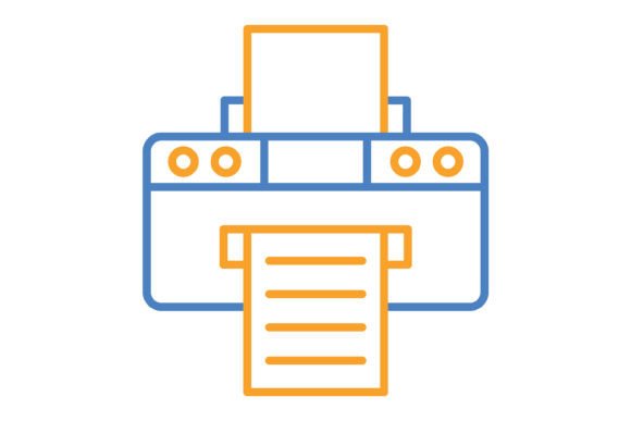 Streamlining Visual Communication: The Strategic Advantage of the Printer Blue Orange Line Icon