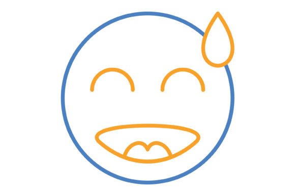 The Universal Language of Digital Expression: Understanding the Embarrassed Emoji Blue Orange Line Icon