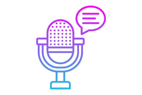 Unlocking Visual Stories: Podcast Line Gradient Icon