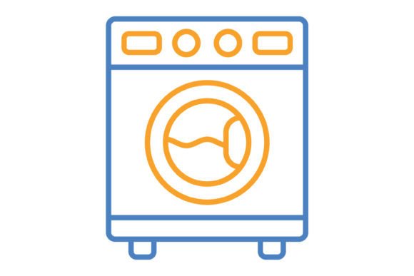 Washing Machine Blue Orange Line Icon: A Visual Guide to Modern Design Assets